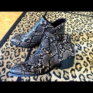 Snake Print Booties Size 10